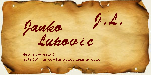 Janko Lupović vizit kartica
